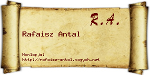 Rafaisz Antal névjegykártya